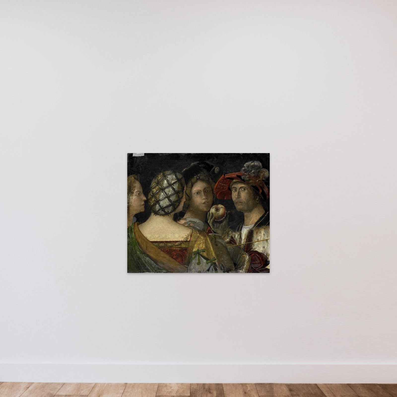 The Judgment of Paris unframed — shown to scale