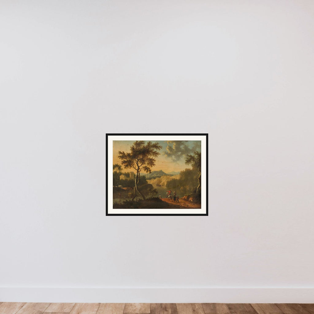 Italian Landscape framed — shown to scale