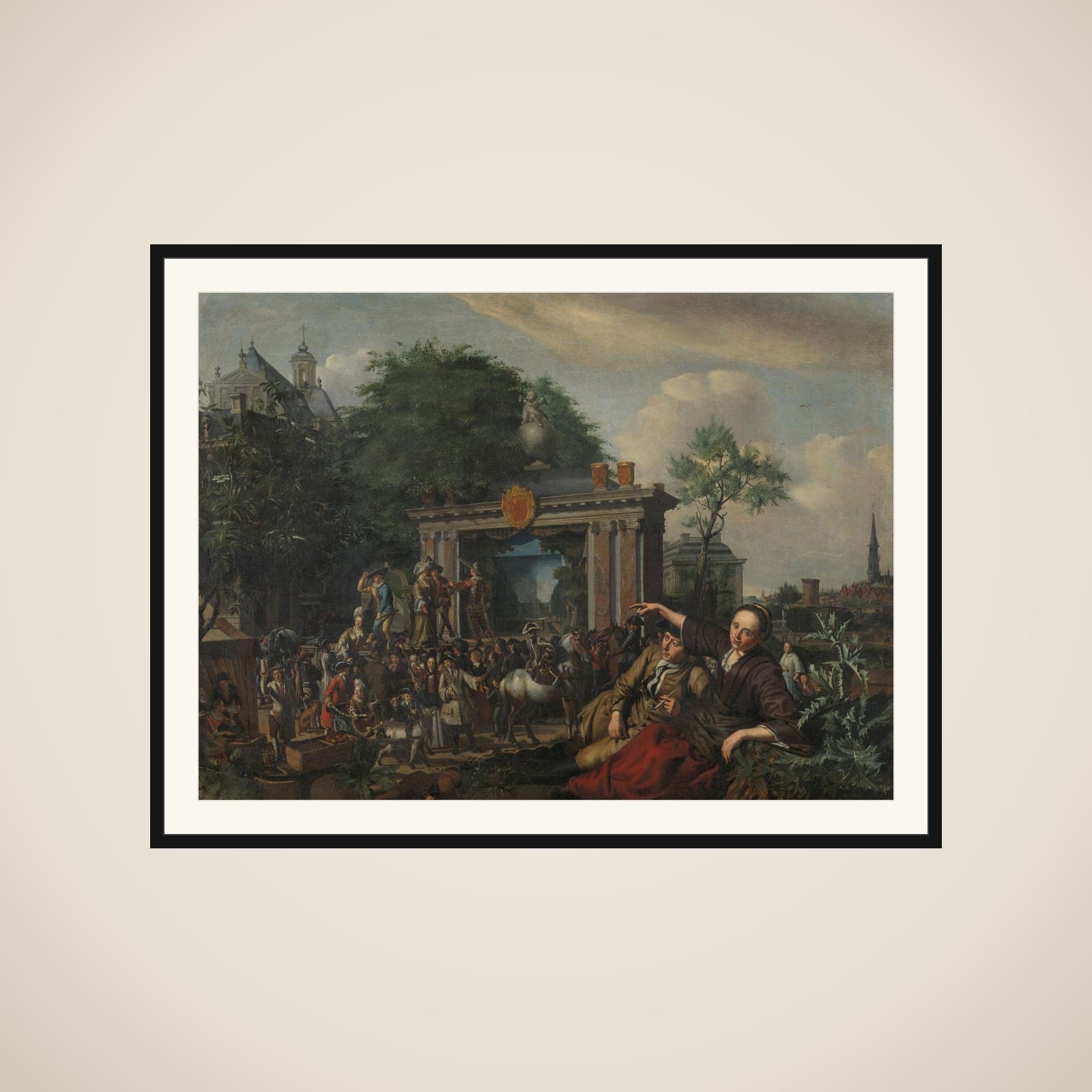 Toneelvoorstelling in de open lucht framed