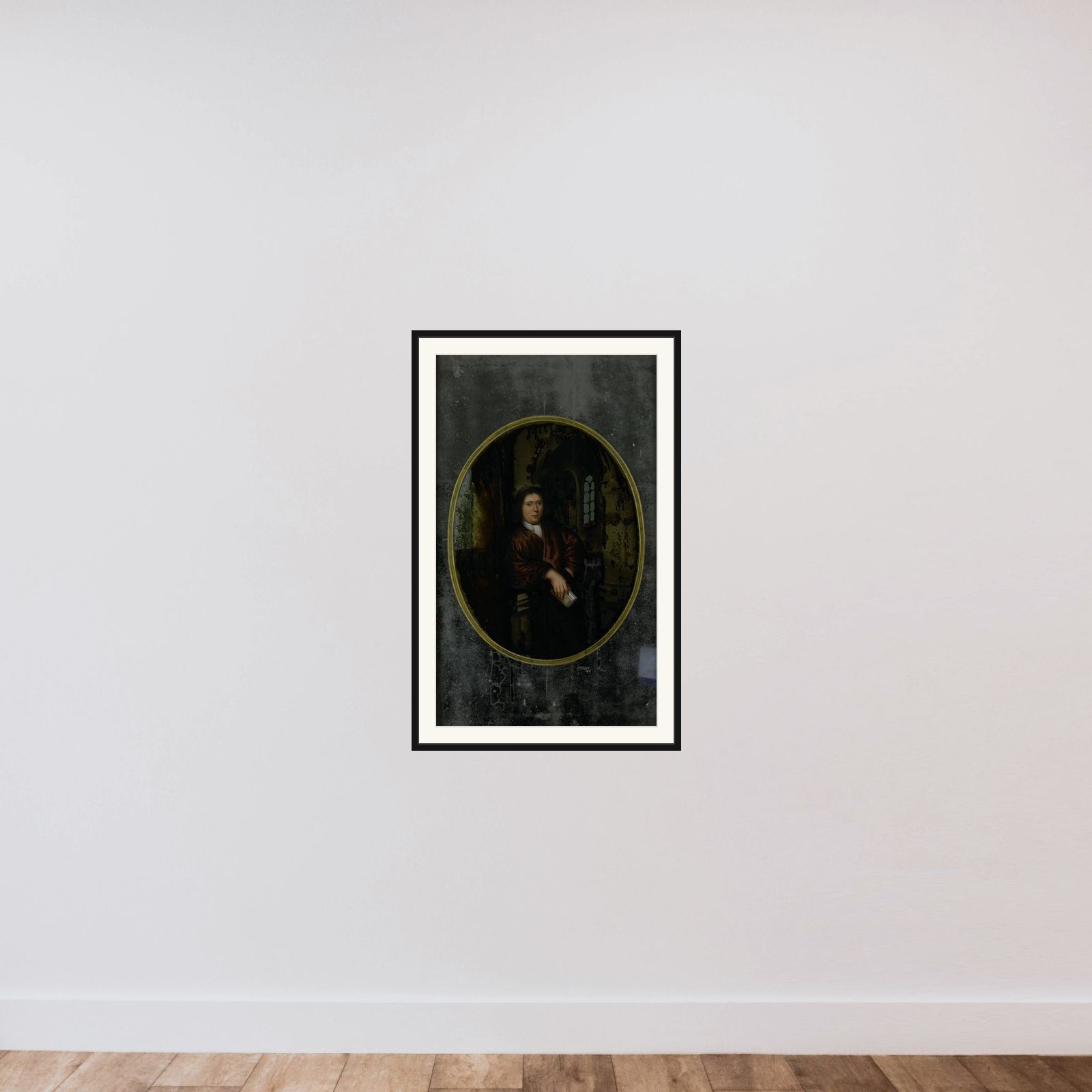 Portrait of a Man in 17th-century Clothing framed — shown to scale