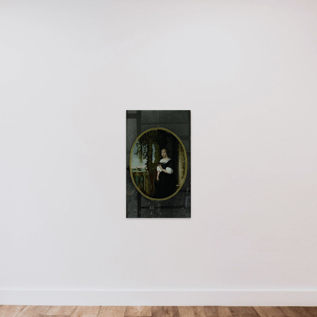 Portrait of a Woman in 17th-century Clothing unframed — shown to scale