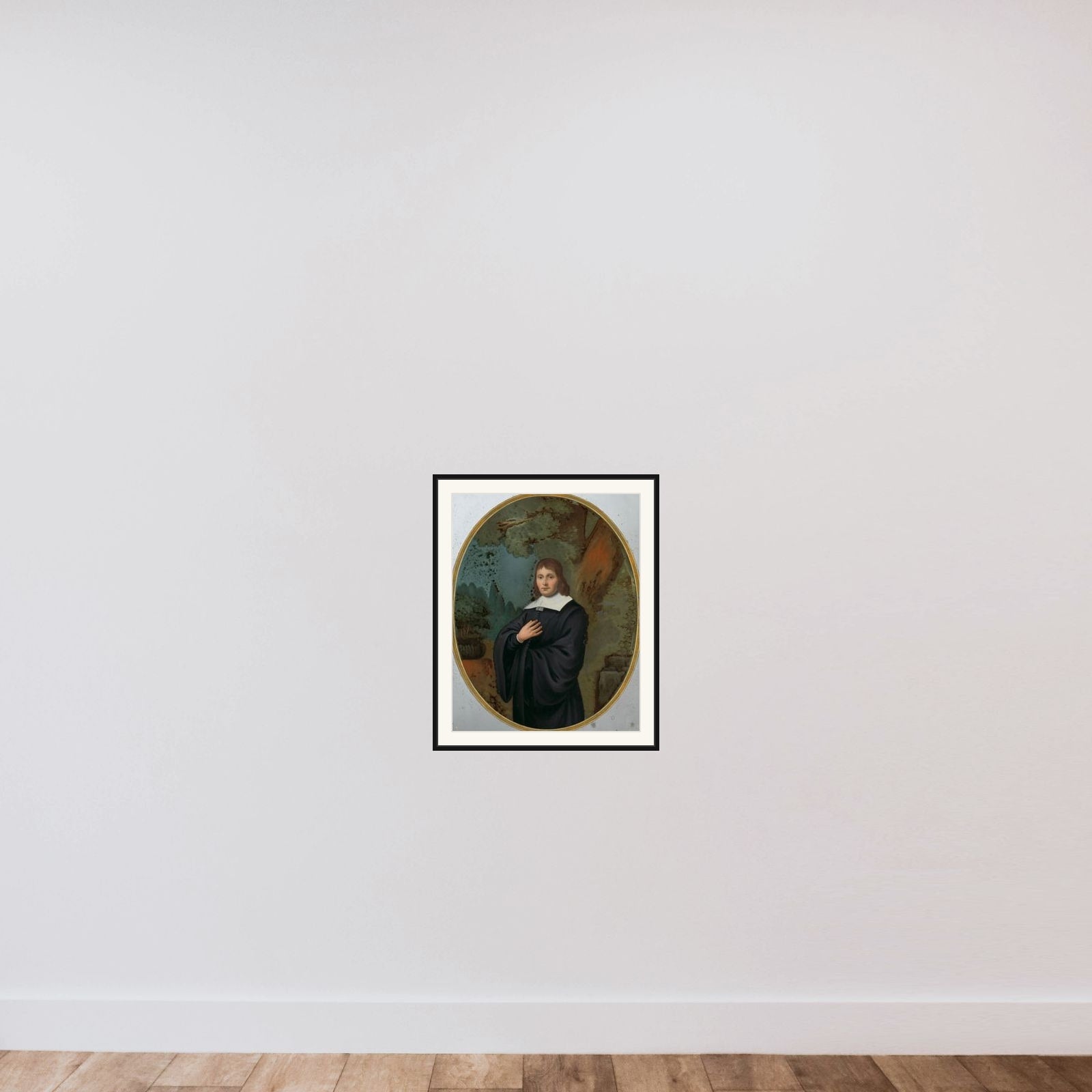 Portrait of a Man in 17th-century Clothing framed — shown to scale
