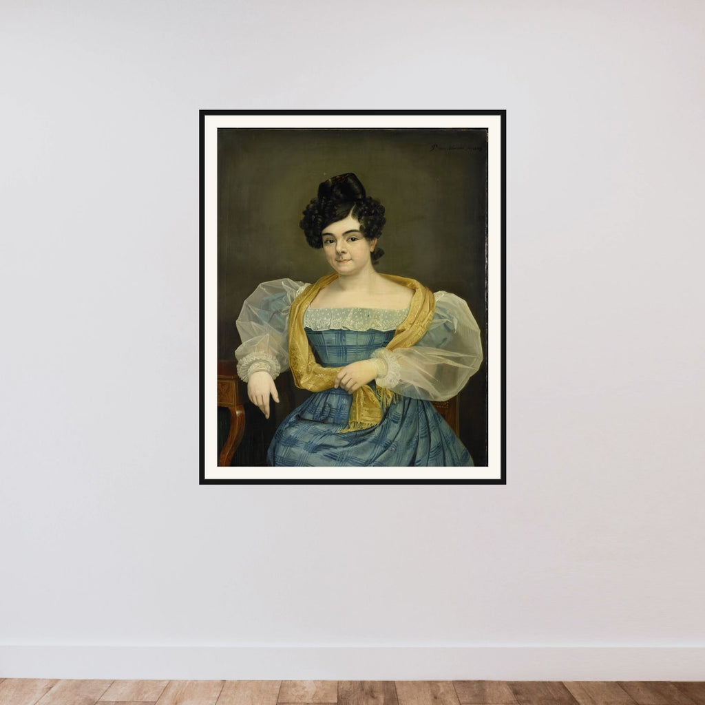 Portrait of Adriana Johanna van Wijck, Wife of Johannes Ploos van Amstel framed — shown to scale