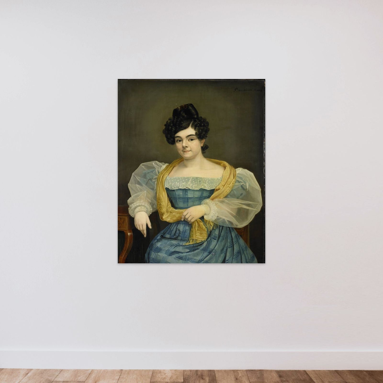 Portrait of Adriana Johanna van Wijck, Wife of Johannes Ploos van Amstel unframed — shown to scale