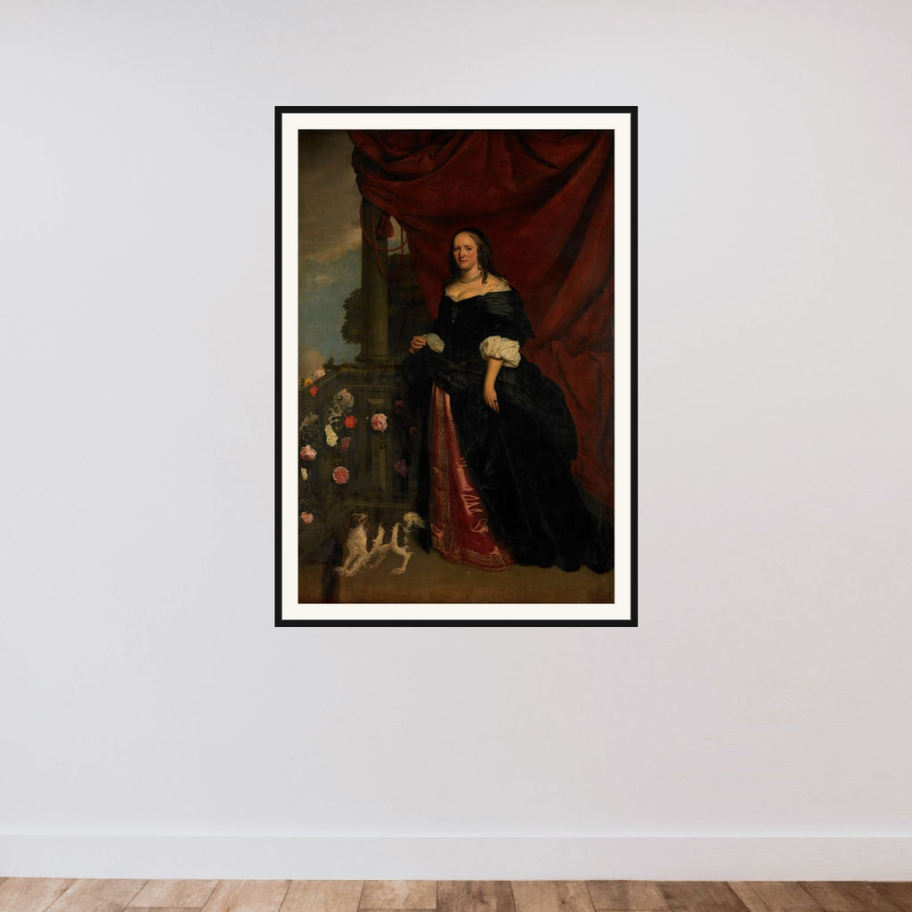 Portrait of a Woman, probably Sophia Anna van Pipenpoy (c. 1618-70), Countess of Schellart framed — shown to scale