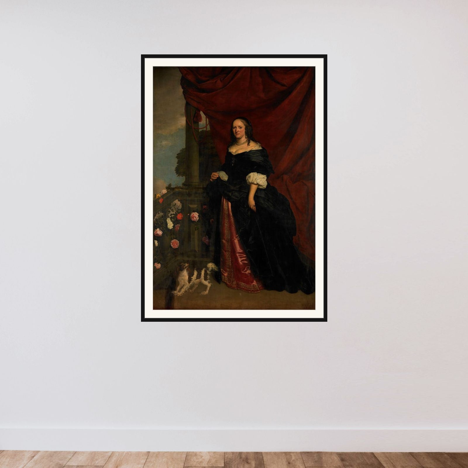 Portrait of a Woman, probably Sophia Anna van Pipenpoy (c. 1618-70), Countess of Schellart framed — shown to scale
