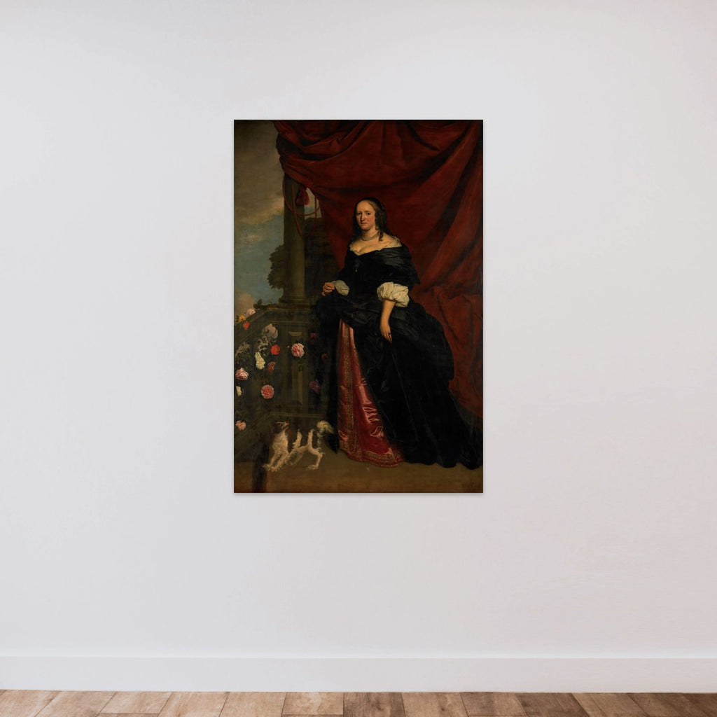 Portrait of a Woman, probably Sophia Anna van Pipenpoy (c. 1618-70), Countess of Schellart unframed — shown to scale