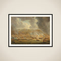The Attack of the Combined Anglo-Dutch Squadron on Algiers, 1816 framed