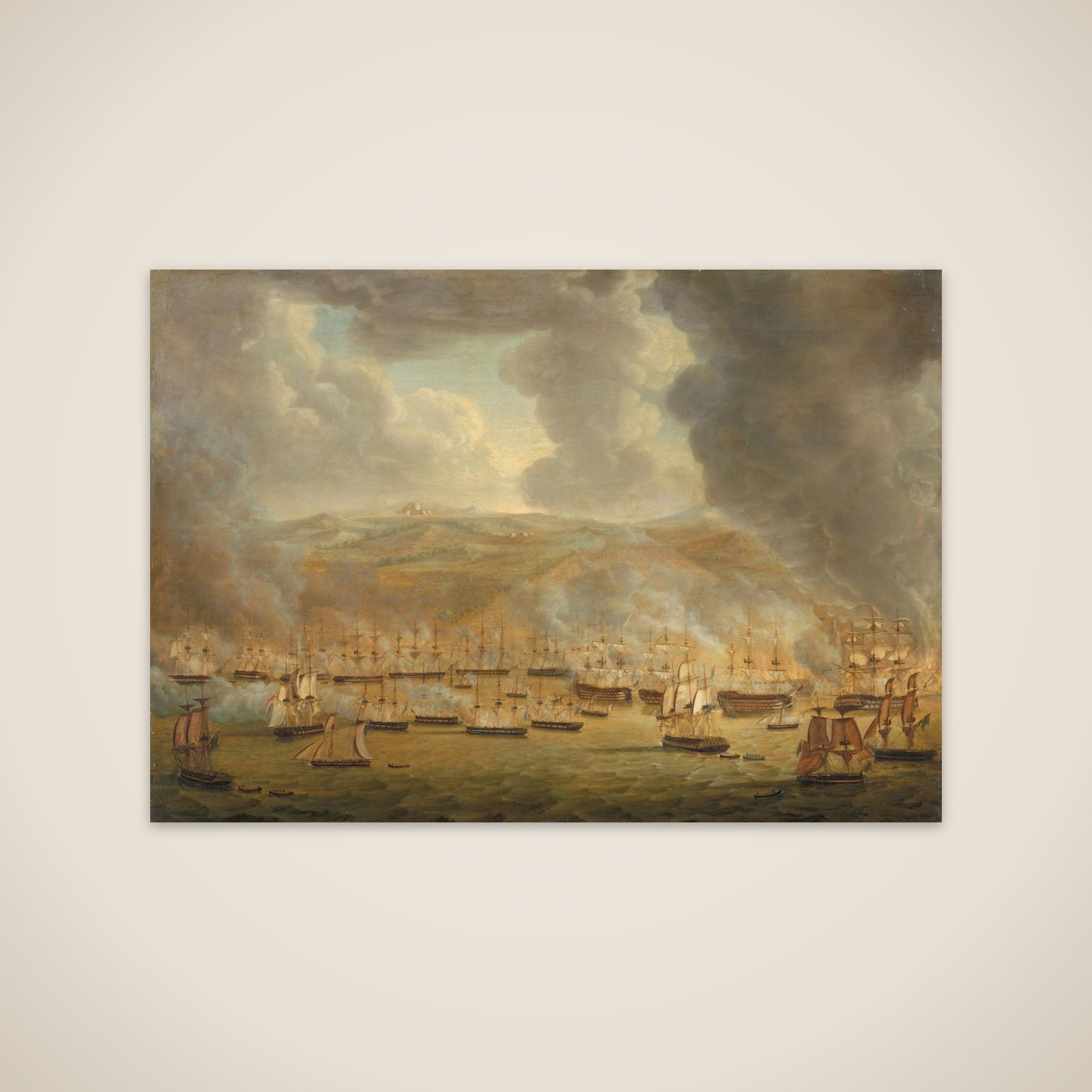 The Attack of the Combined Anglo-Dutch Squadron on Algiers, 1816 unframed print