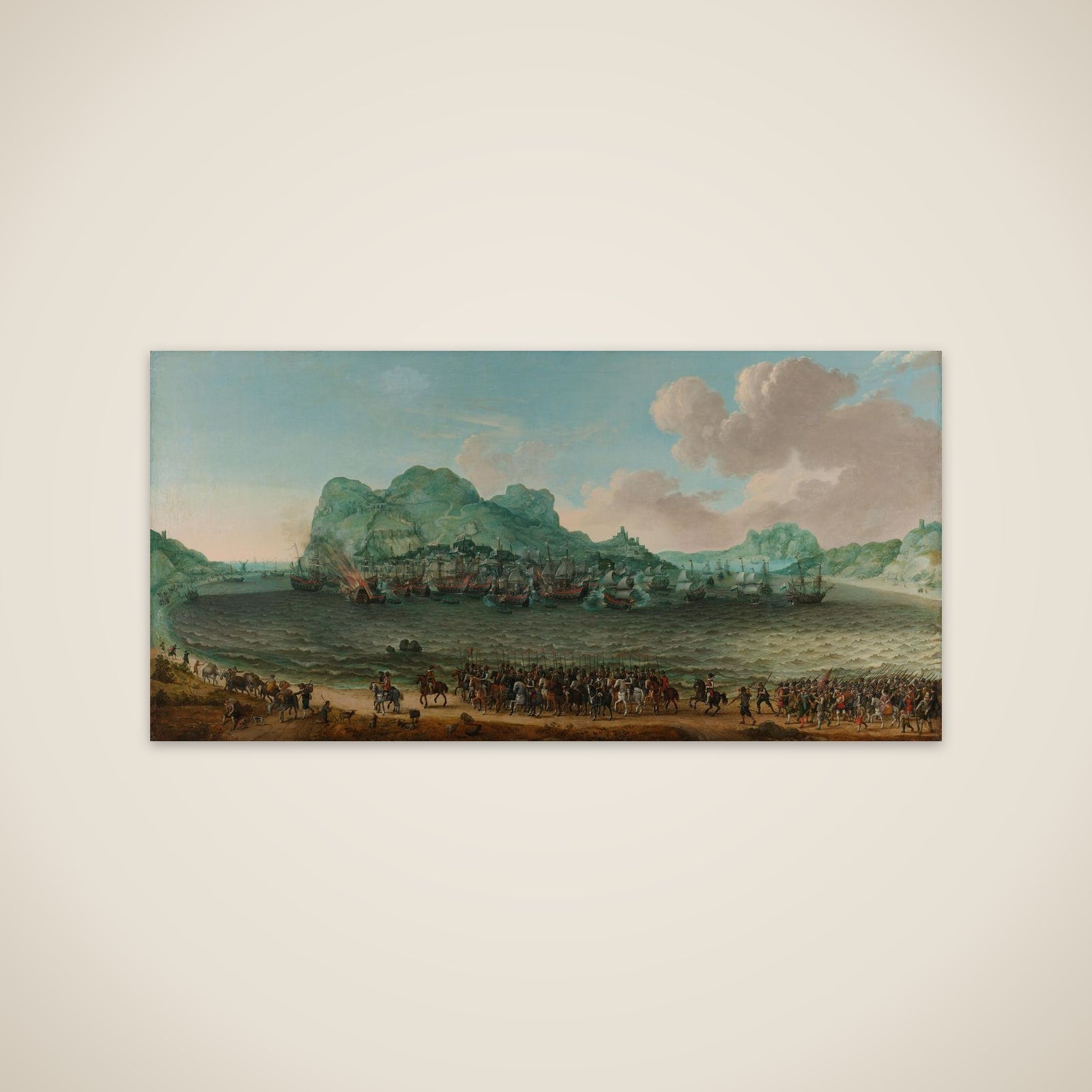 Victory over the Spanish near Gibraltar by a Fleet Commanded by Admiral Jacob van Heemskerck, 25 April 1607 unframed print
