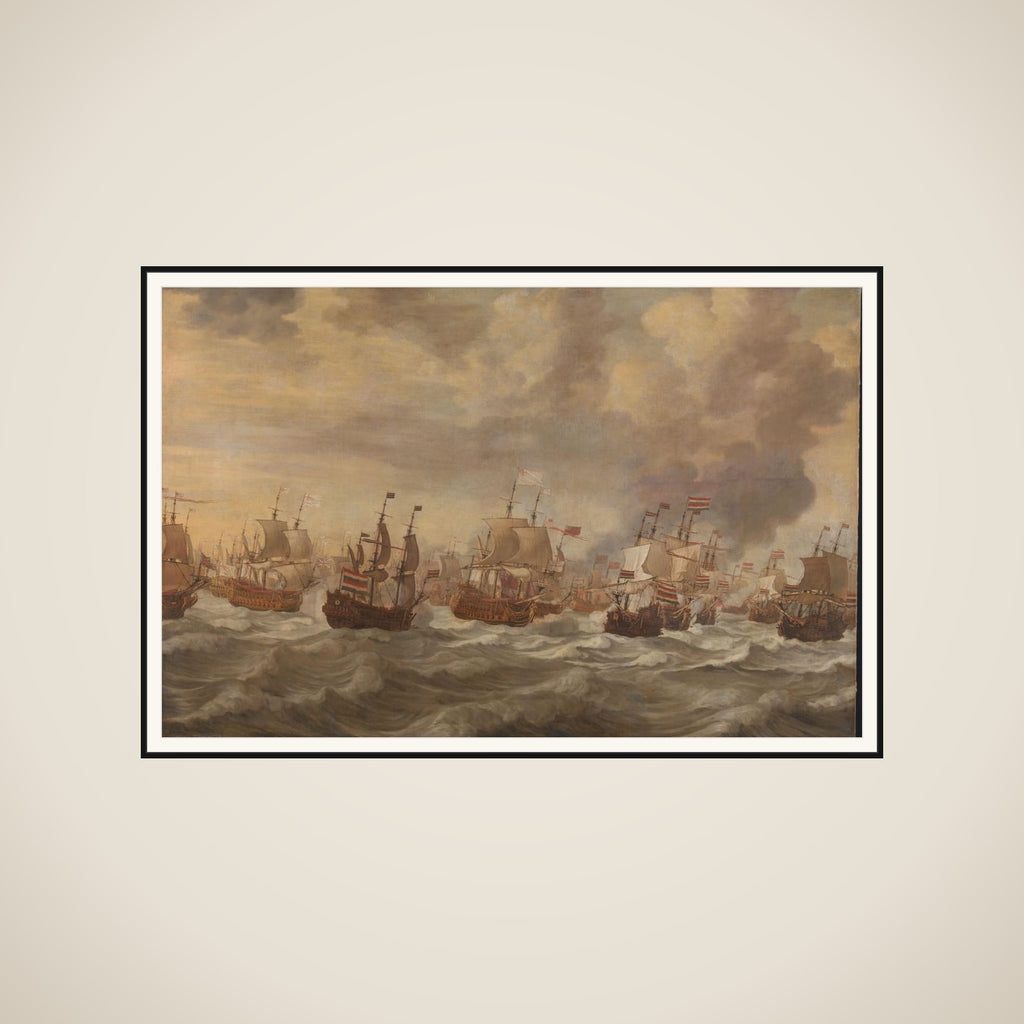 Episode from the Four Days' Naval Battle (11-14 June 1666) framed