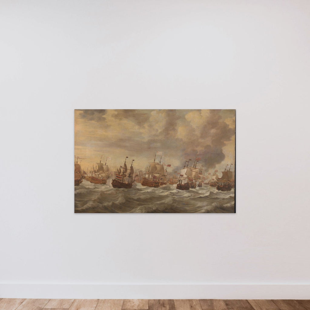 Episode from the Four Days' Naval Battle (11-14 June 1666) unframed — shown to scale