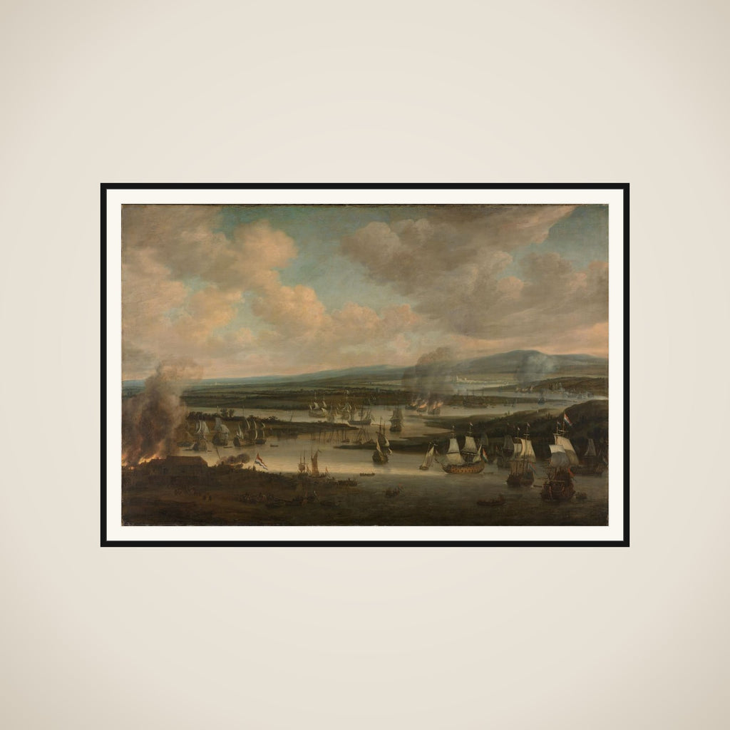 Burning of the English Fleet near Chatham (19-24 June 1667) framed