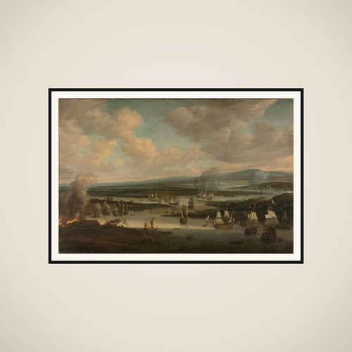 Burning of the English Fleet near Chatham (19-24 June 1667) framed