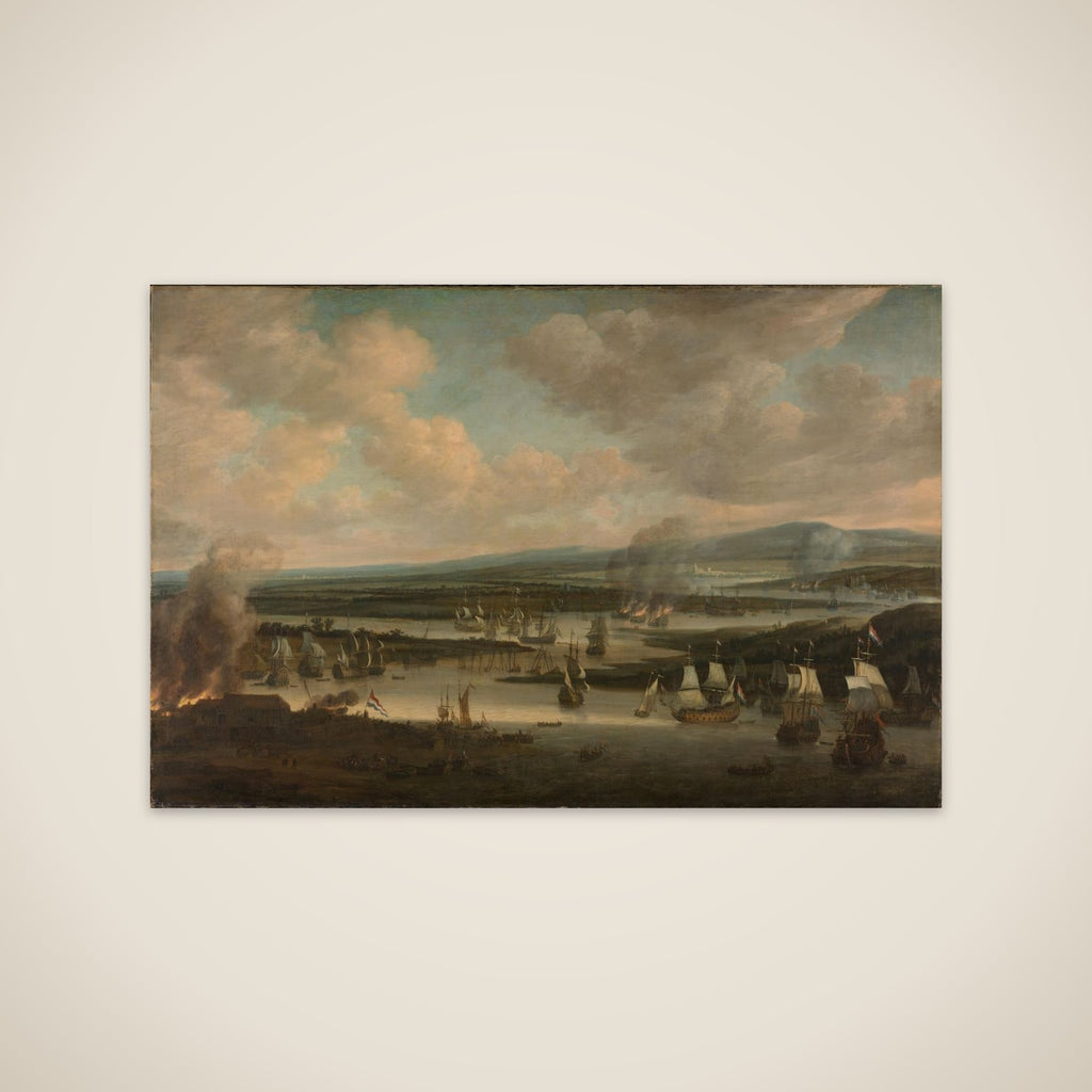 Burning of the English Fleet near Chatham (19-24 June 1667) unframed print