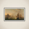 Clash of the Dutch and British Fleets during the Passage of the Dutch Flotilla to Boulogne (1804) framed