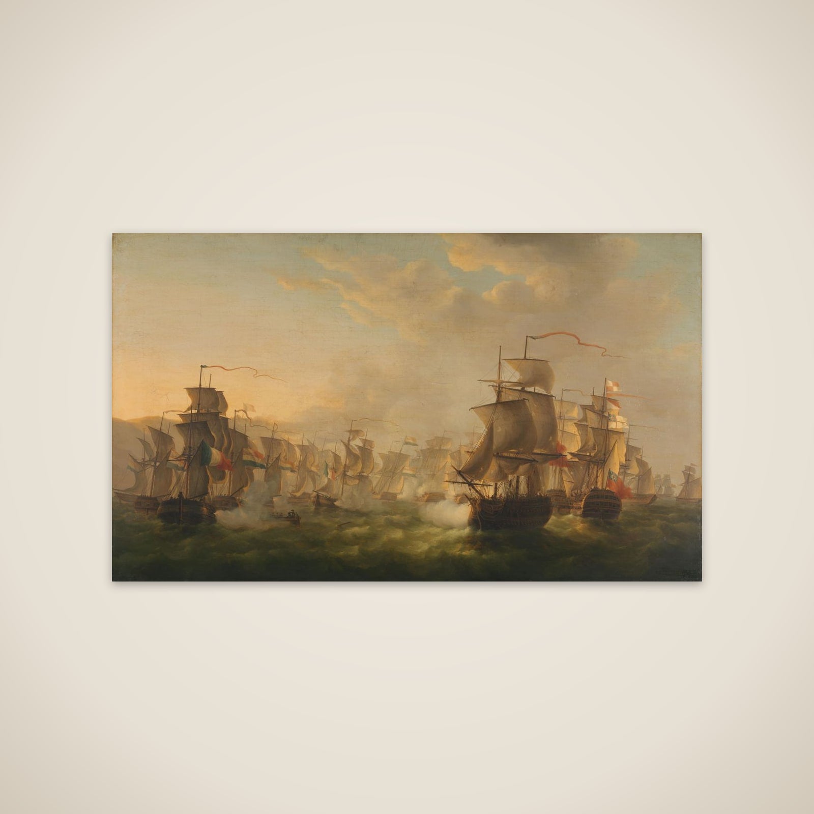 Clash of the Dutch and British Fleets during the Passage of the Dutch Flotilla to Boulogne (1804) unframed print