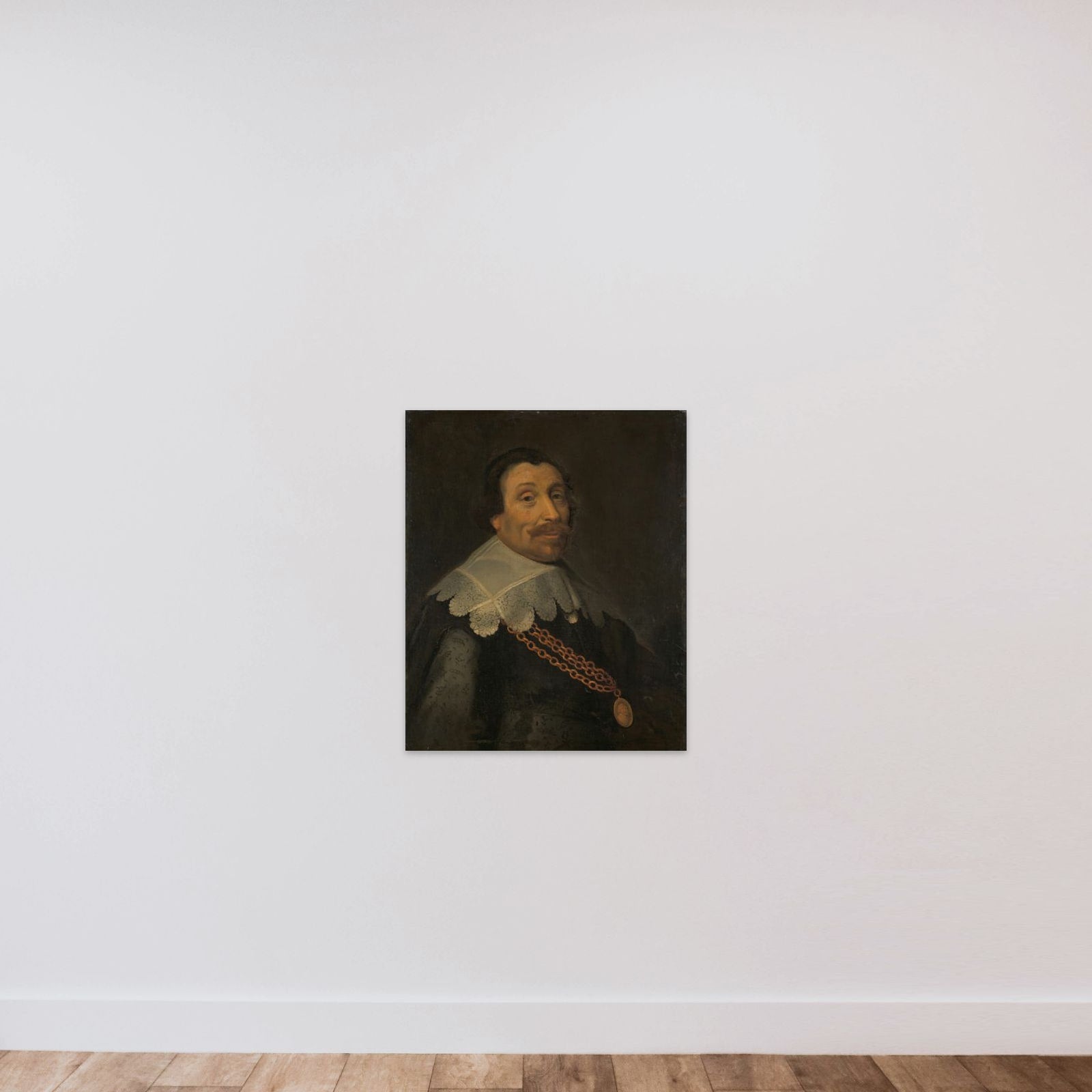 Portrait of Maerten Harpertsz Tromp (1598-1653) unframed — shown to scale