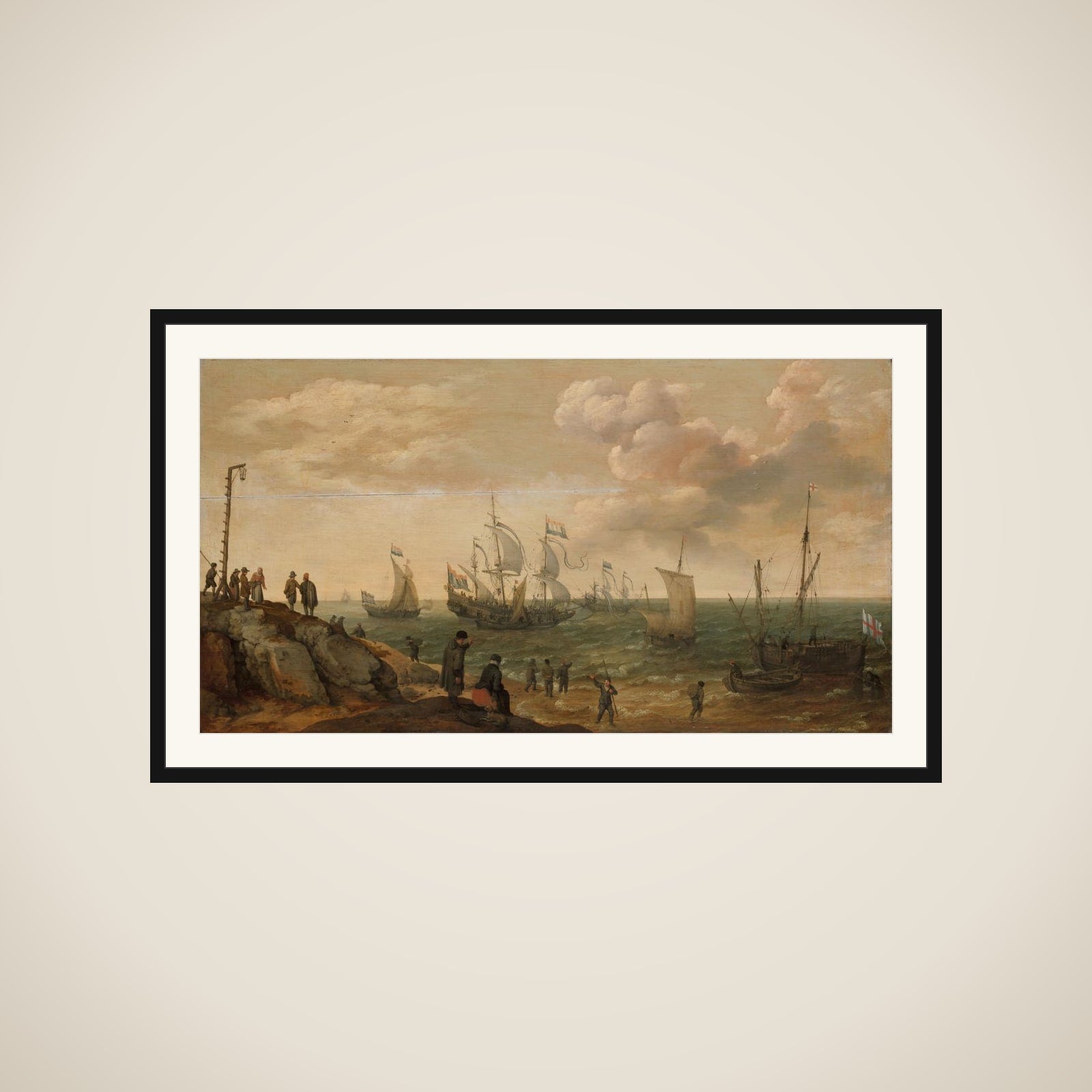 Ships off a Coast framed