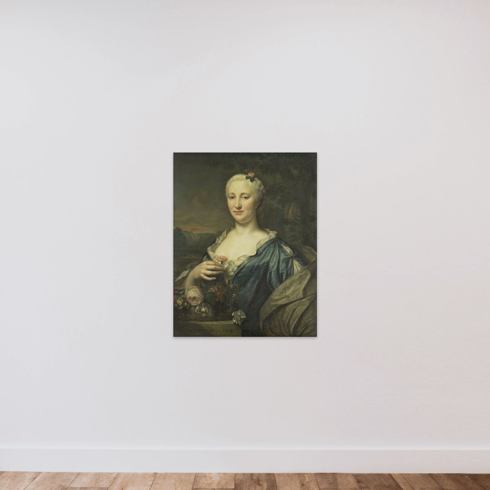 Portrait of Agnes Margaretha Albinus, Wife of Coenraad van Heemskerck unframed — shown to scale