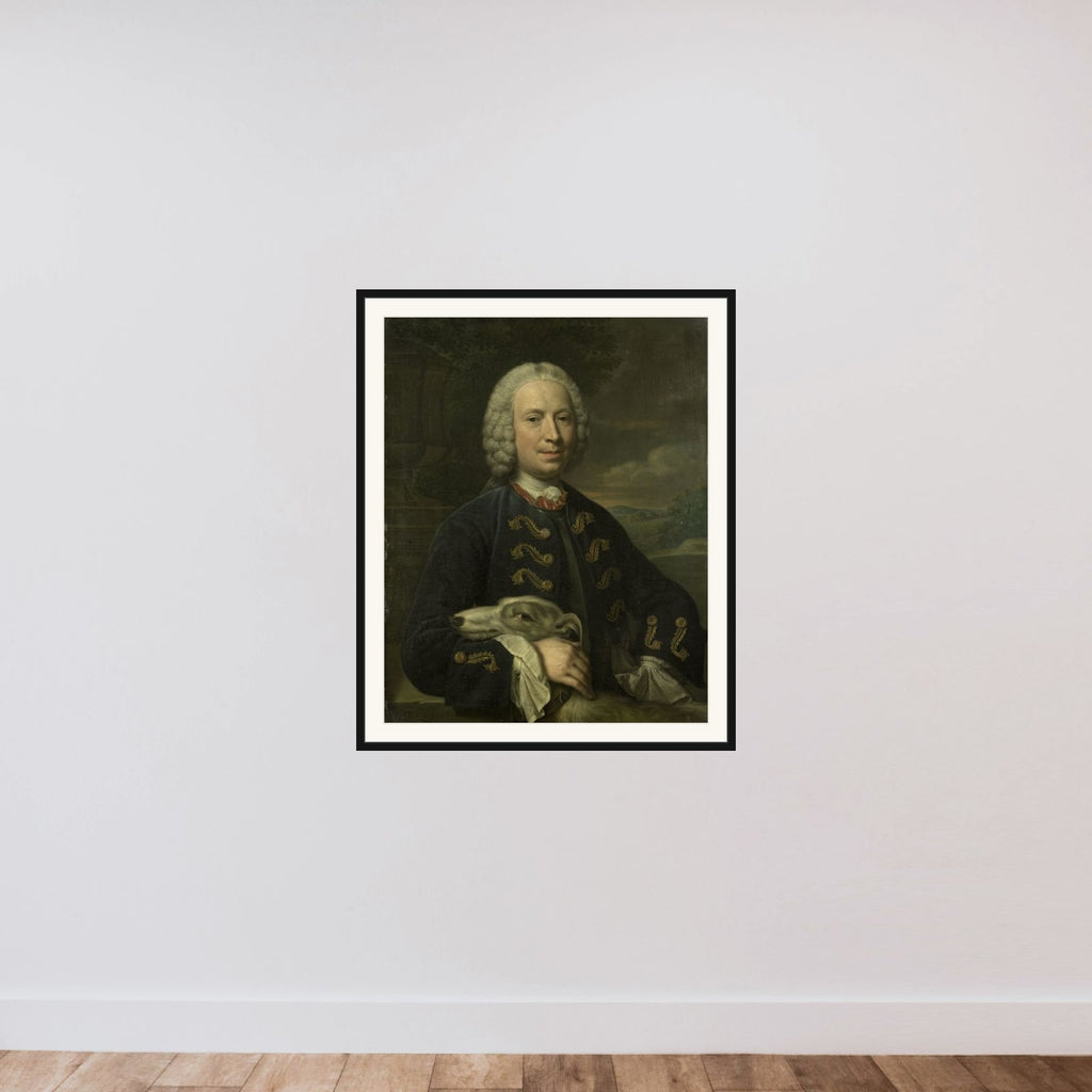 Portrait of Coenraad van Heemskerck, Count of the Holy Roman Empire, Lord of Achttienhoven and Den Bosch framed — shown to scale