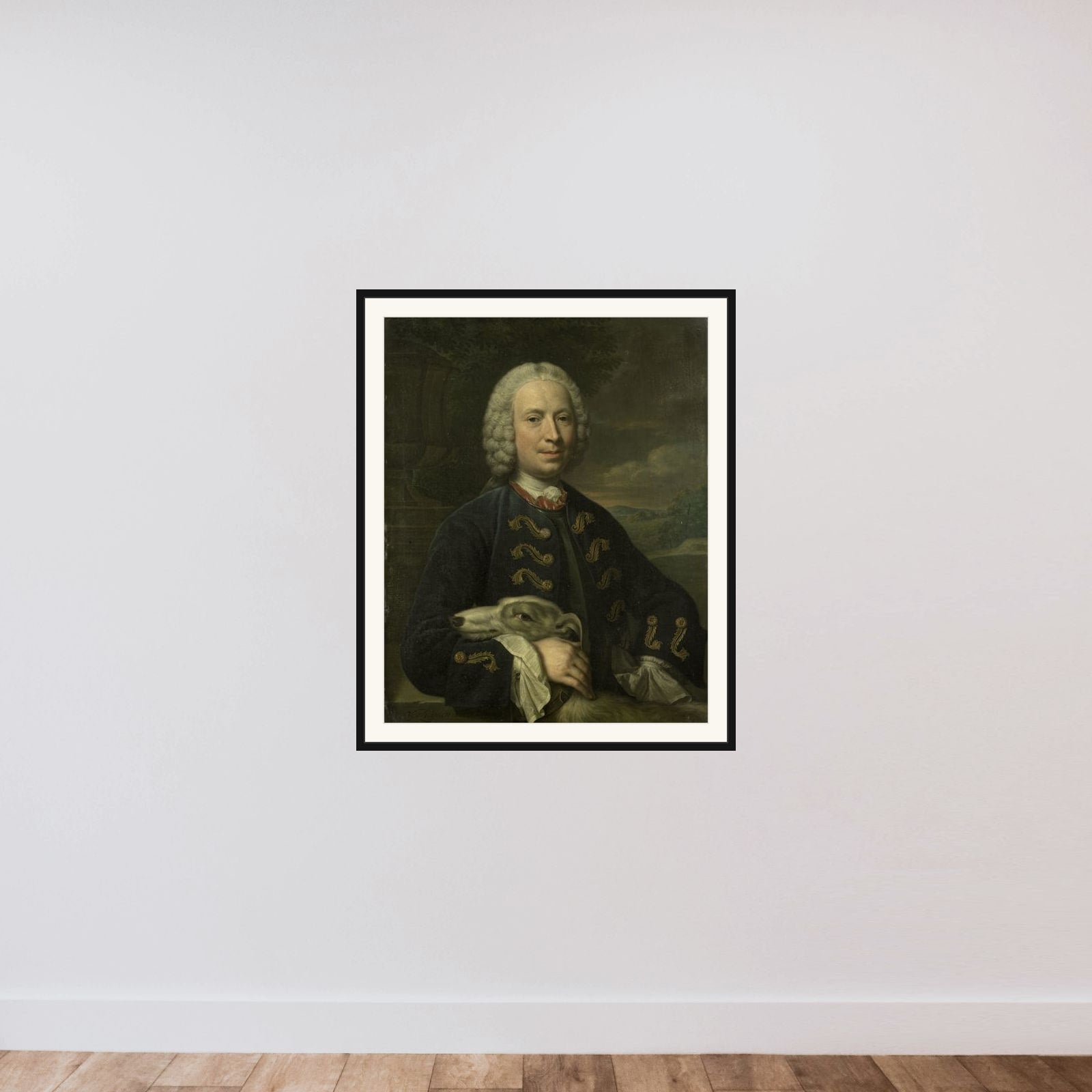 Portrait of Coenraad van Heemskerck, Count of the Holy Roman Empire, Lord of Achttienhoven and Den Bosch framed — shown to scale