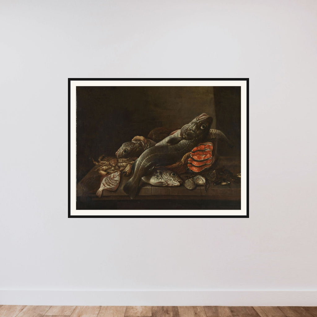 Still Life with Fish framed — shown to scale