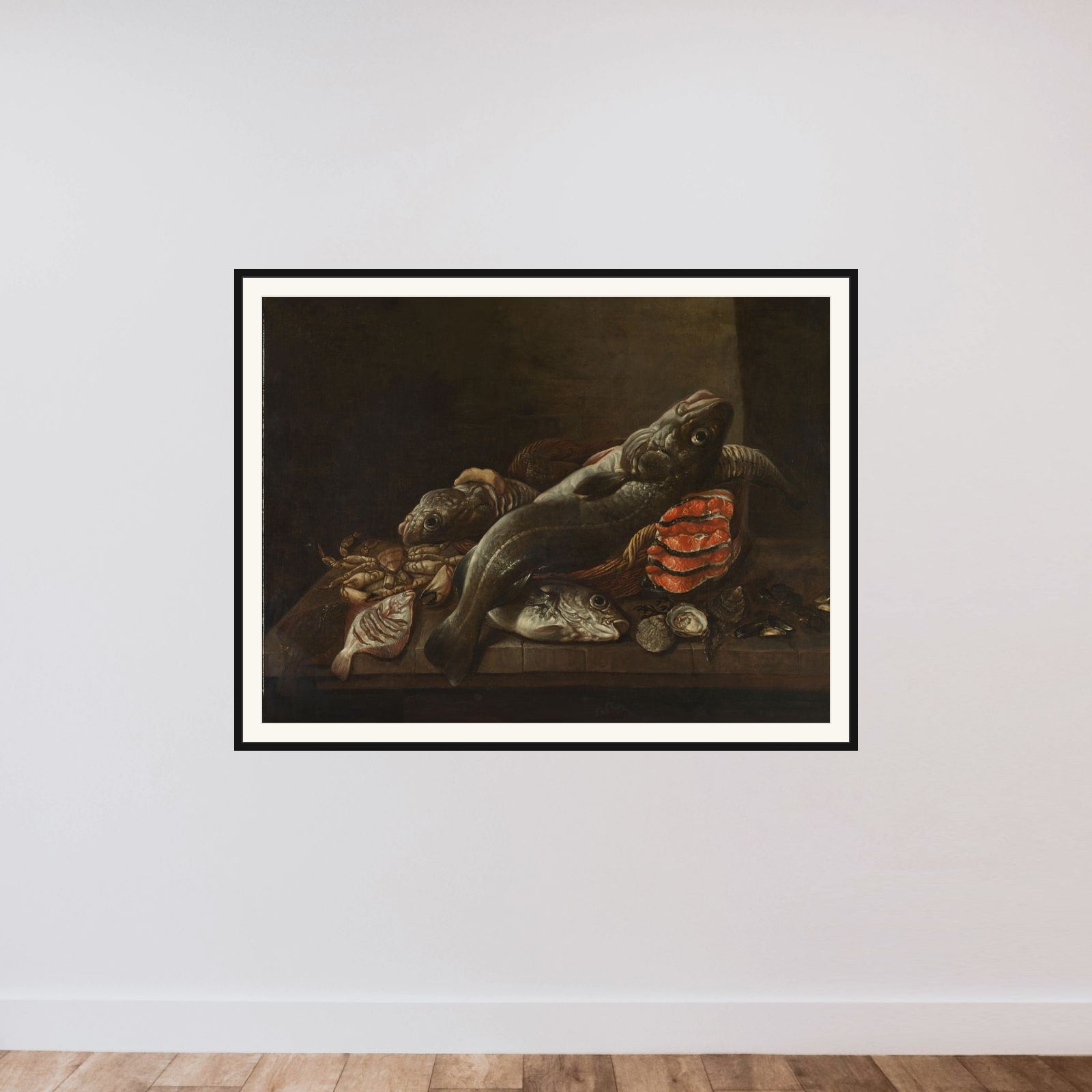 Still Life with Fish framed — shown to scale