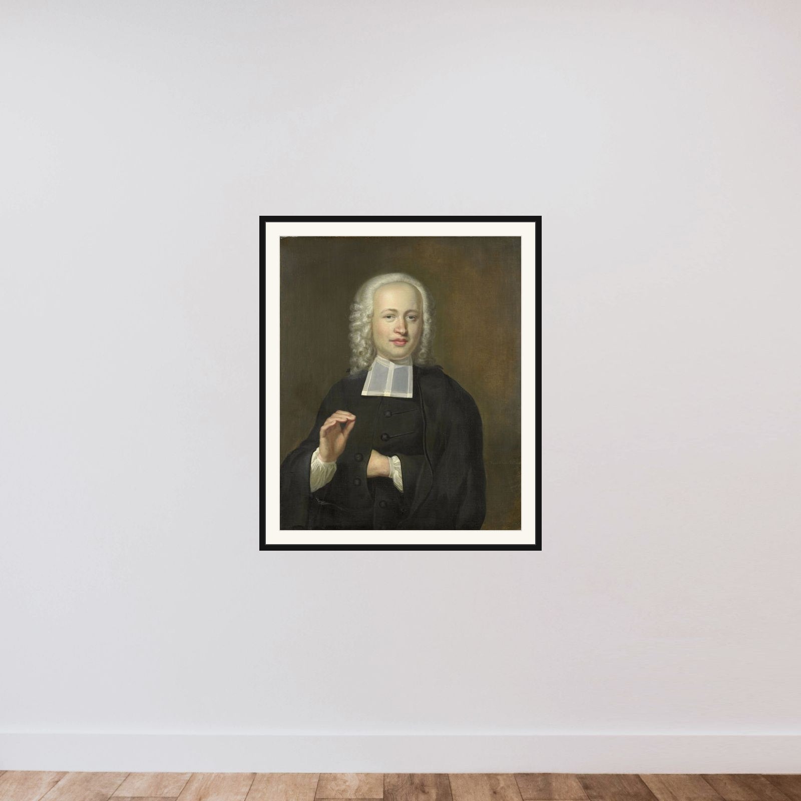 Justus Tjeenk (1730-82), one of the Founders of the Zeeuws Genootschap (Zeeland Society), Minister  in Vlissingen framed — shown to scale