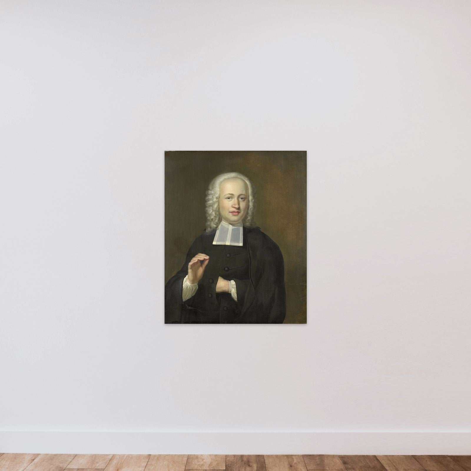Justus Tjeenk (1730-82), one of the Founders of the Zeeuws Genootschap (Zeeland Society), Minister  in Vlissingen unframed — shown to scale