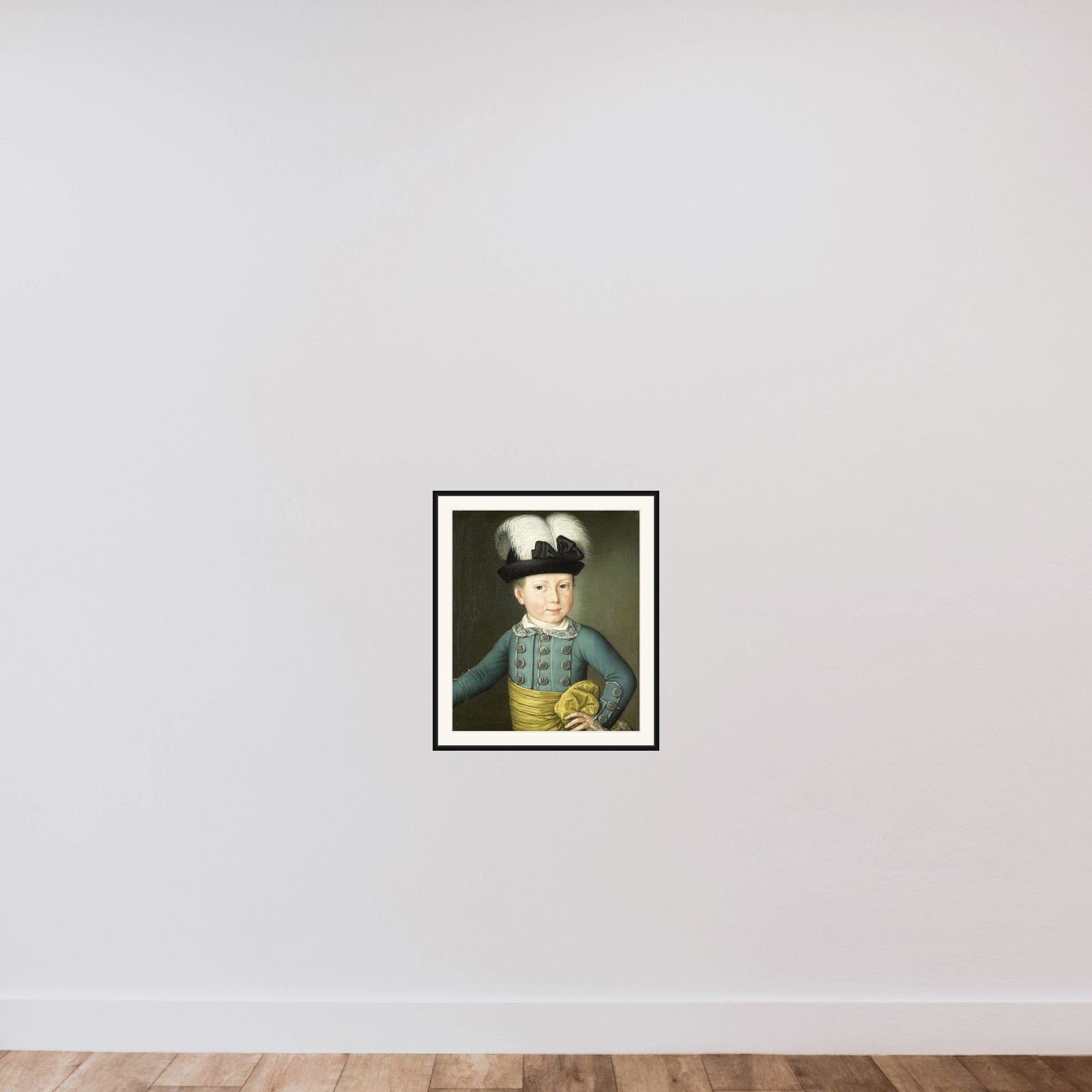 Portrait of William Frederick, Prince of Orange-Nassau, later King William I, as a Child framed — shown to scale