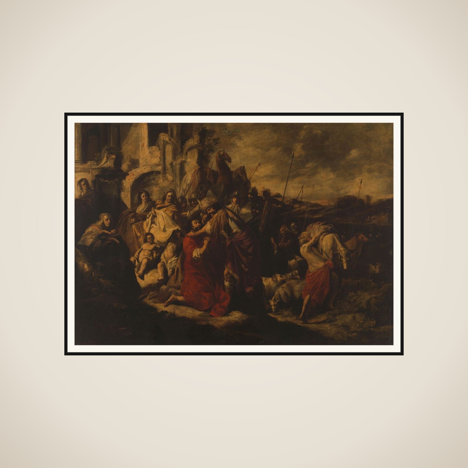 The Meeting of Jacob and Esau framed