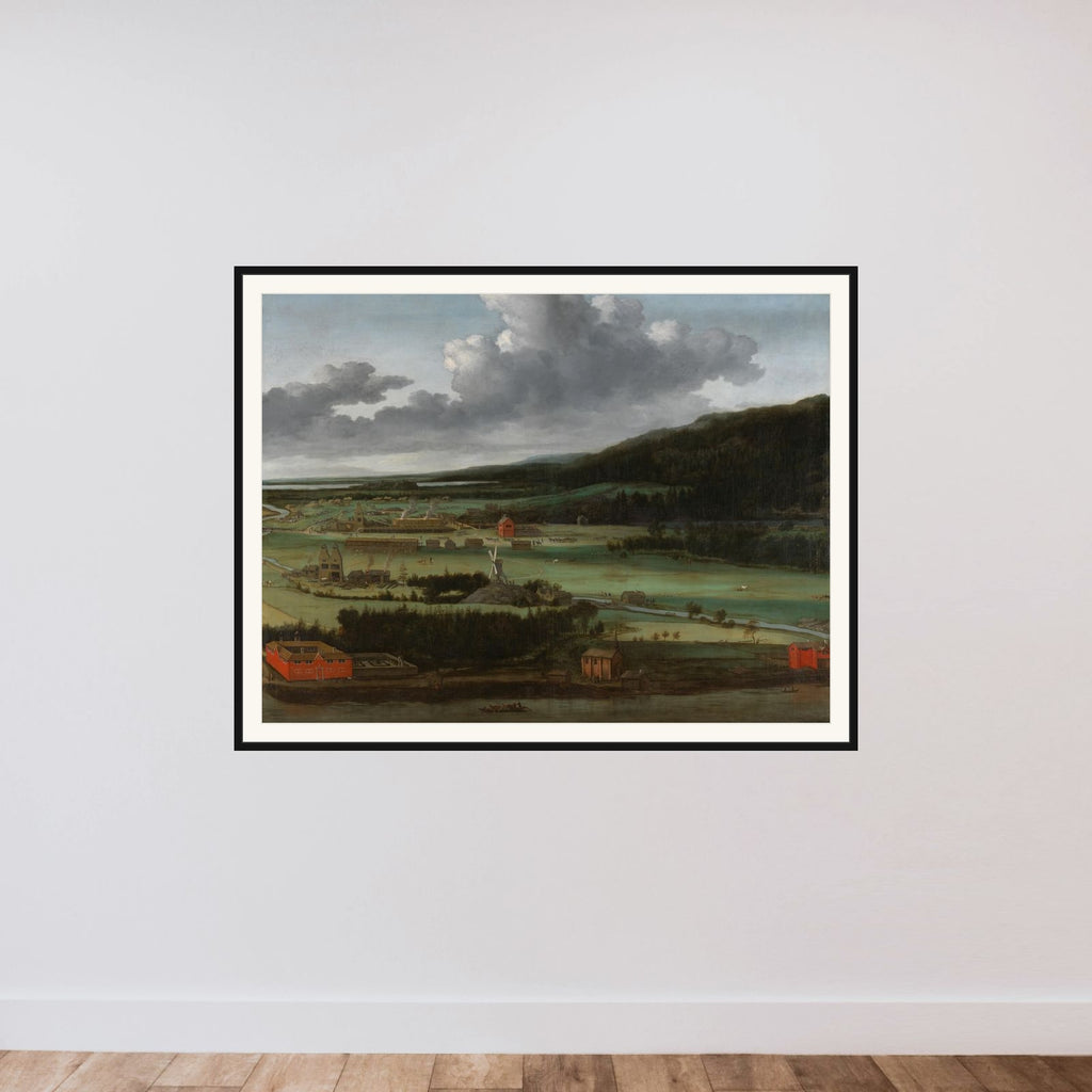 Hendrick Trip's Cannon Foundry in Julitabroeck, Södermanland, Sweden framed — shown to scale