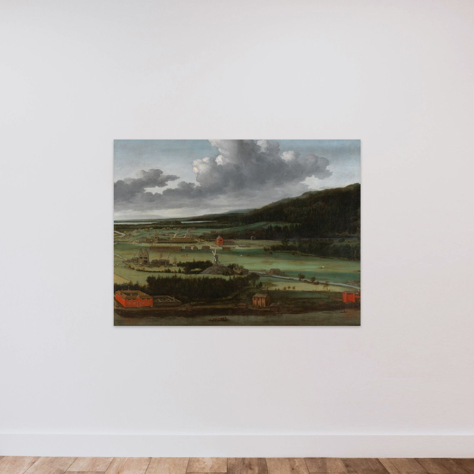 Hendrick Trip's Cannon Foundry in Julitabroeck, Södermanland, Sweden unframed — shown to scale