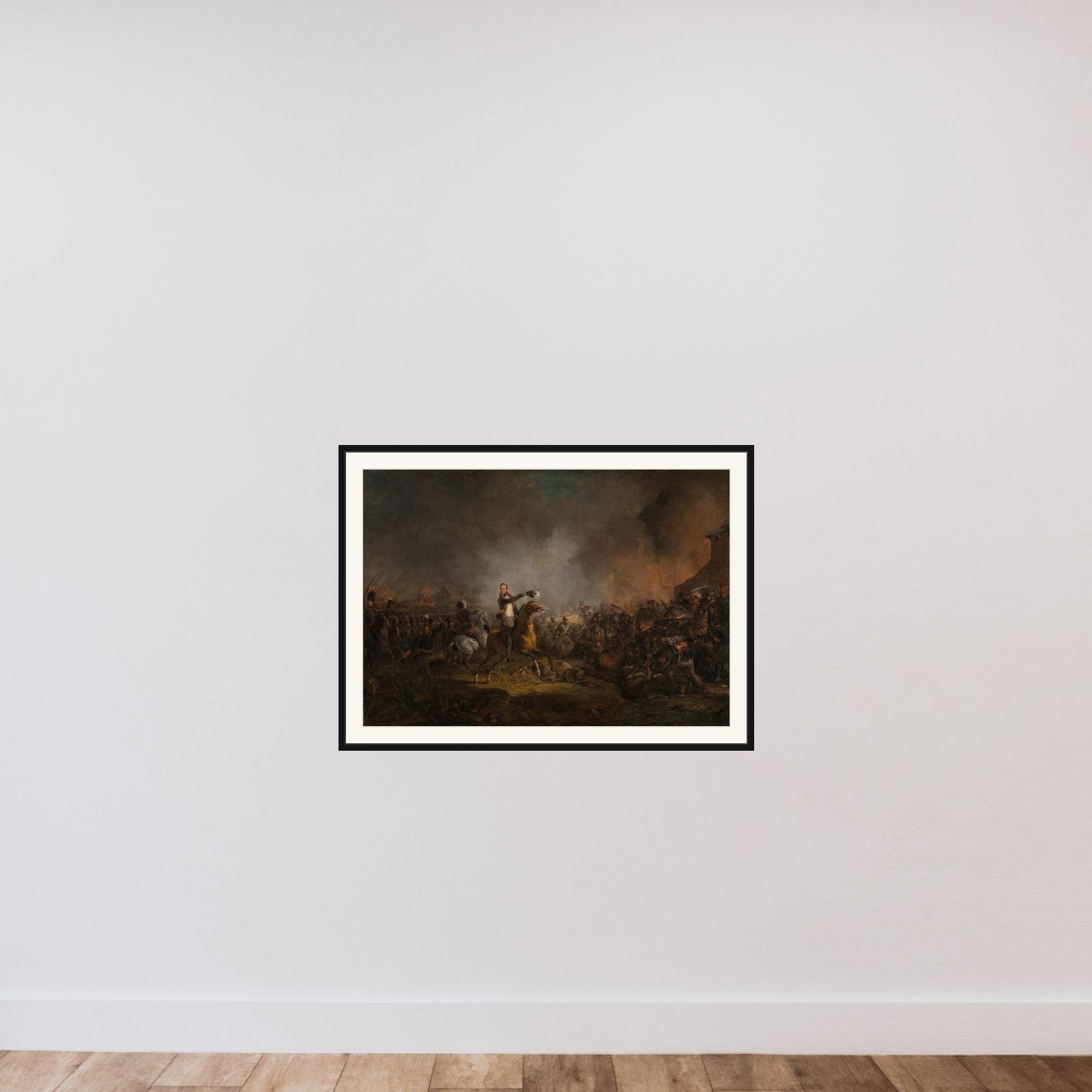 The Prince of Orange at Quatre Bras, 16 June 1815 framed — shown to scale
