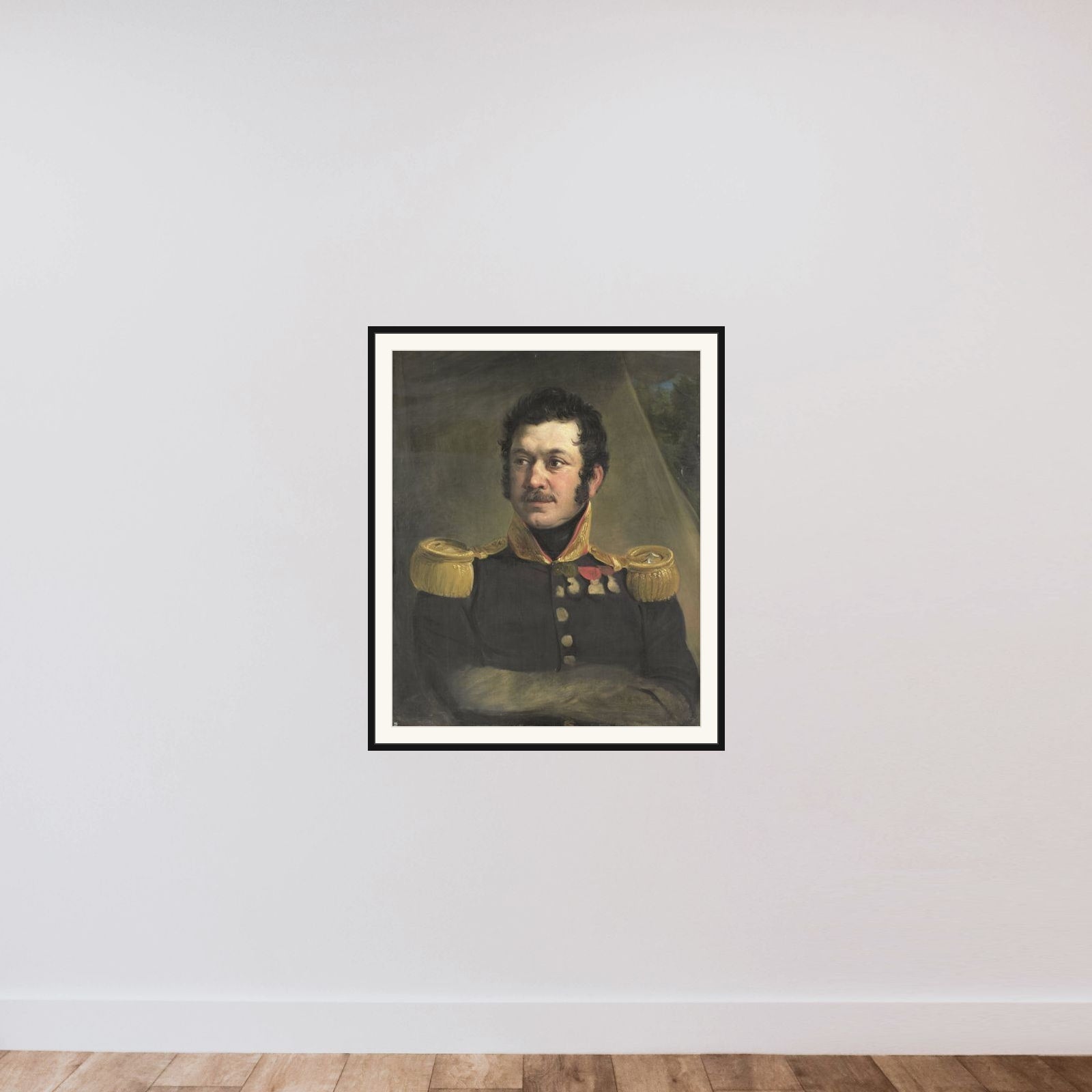 Portrait of Lieutenant-General Frederik Knotzer framed — shown to scale