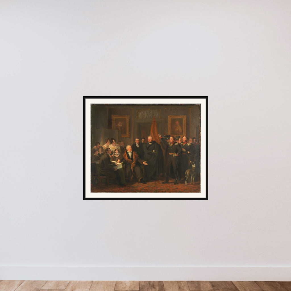 Triumvirate Assuming Power in the Name of the Prince of Orange, 21 November 1813 framed — shown to scale