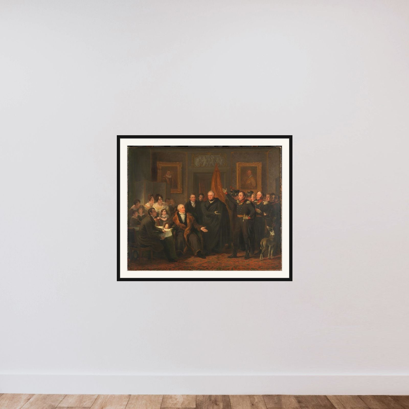 Triumvirate Assuming Power in the Name of the Prince of Orange, 21 November 1813 framed — shown to scale