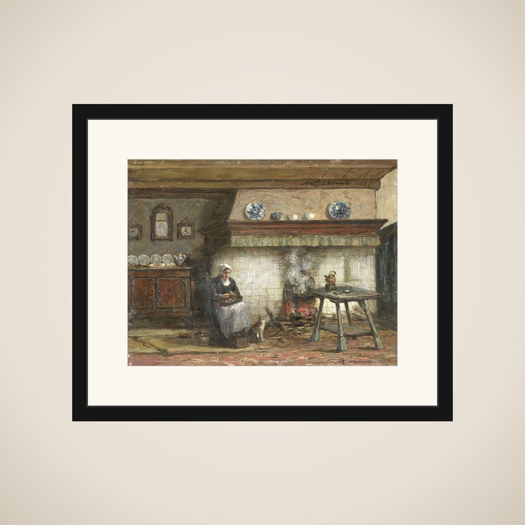 Interior of a Cottage in Scheveningen framed