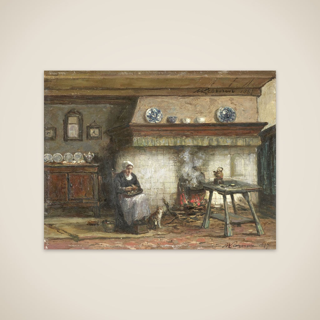 Interior of a Cottage in Scheveningen unframed print