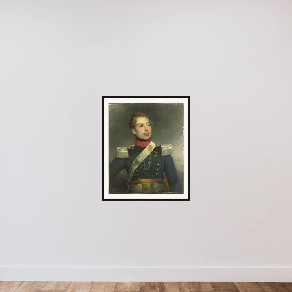 Christian Edouard Fraser (1812-79), Second Lieutenant of the 5th Dragoon Regiment framed — shown to scale