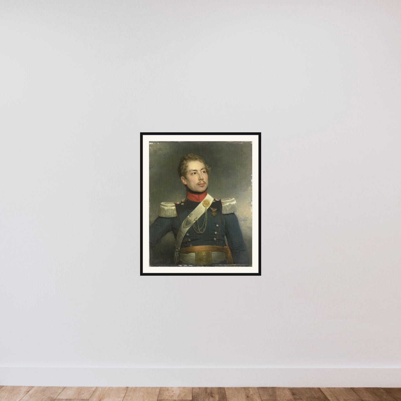 Christian Edouard Fraser (1812-79), Second Lieutenant of the 5th Dragoon Regiment framed — shown to scale