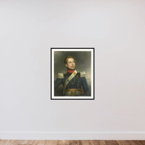 Christian Edouard Fraser (1812-79), Second Lieutenant of the 5th Dragoon Regiment framed — shown to scale