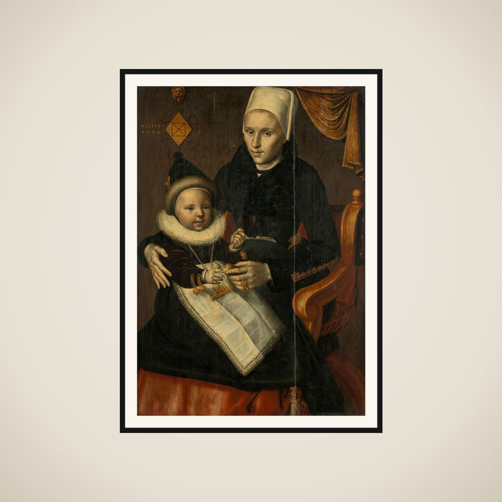 Mother and Child in Noord-Holland Costume framed