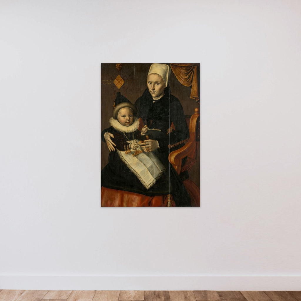 Mother and Child in Noord-Holland Costume unframed — shown to scale