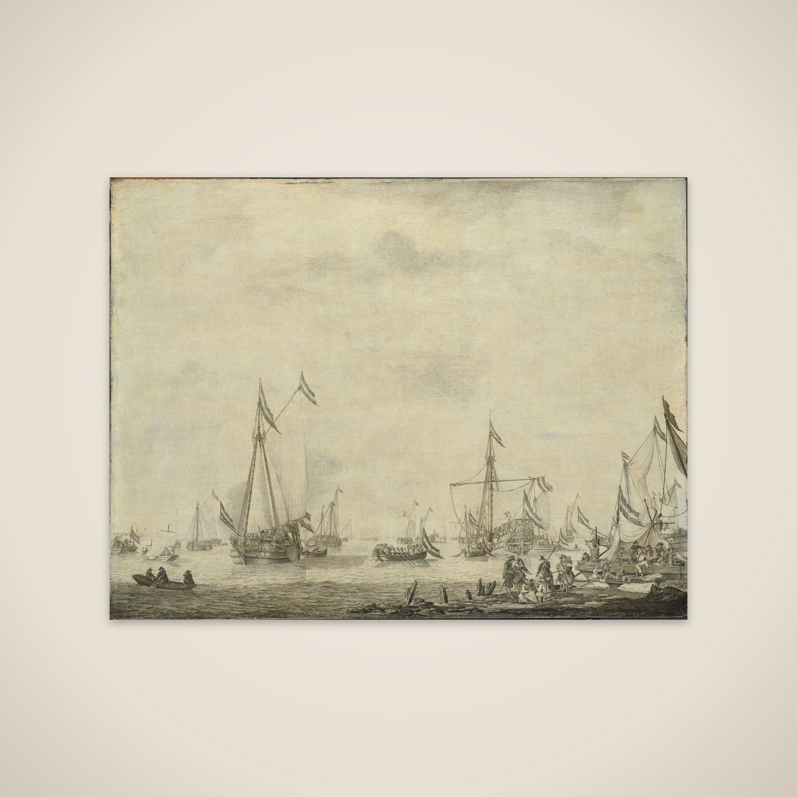 Royal Yacht and State Yacht Sail from Moerdijk with Charles II, King of England, on board, 1660 unframed print