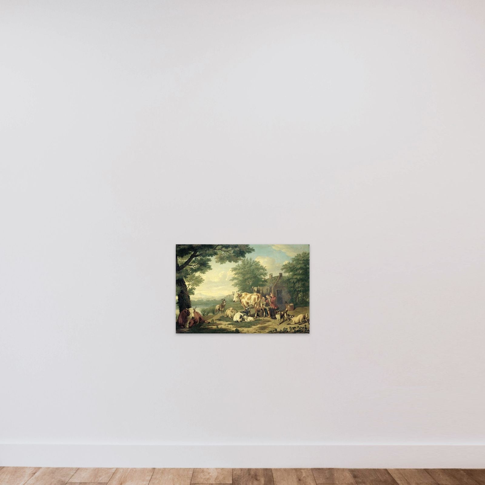 Milking Time unframed — shown to scale