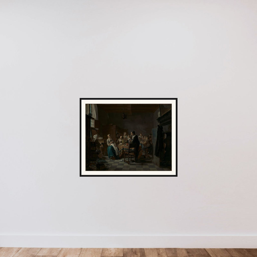 'The New Song' framed — shown to scale