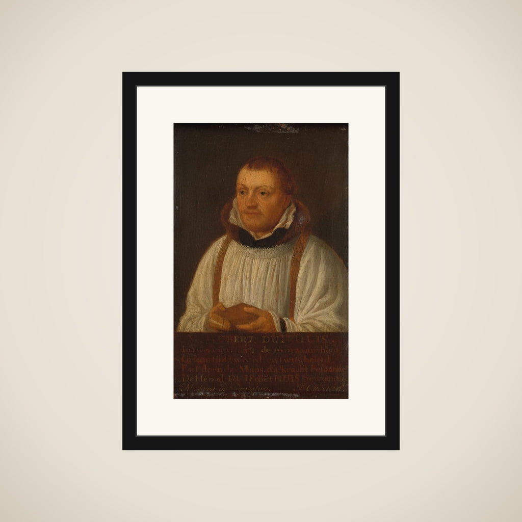 Portrait of Huybert Duyfhuys (c. 1515-81), Pastor of the Church of St James, Utrecht framed