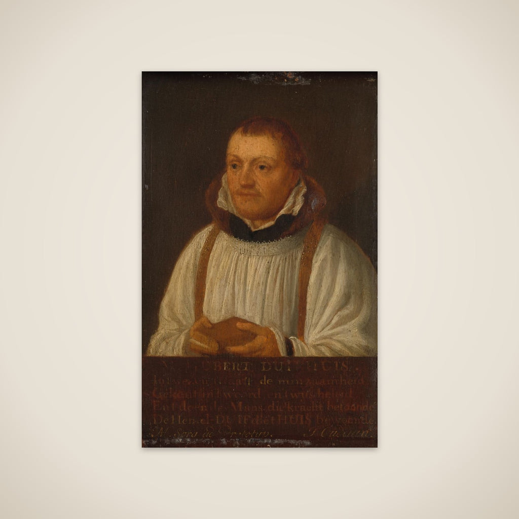 Portrait of Huybert Duyfhuys (c. 1515-81), Pastor of the Church of St James, Utrecht unframed print